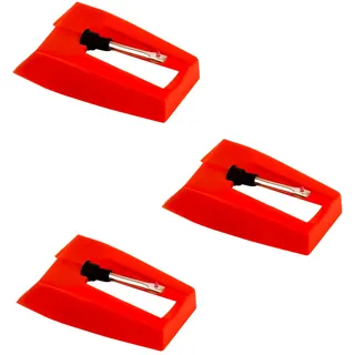 3 Stück Plattenspieler Nadel, Nadel Plattenspieler Langlebig Nadel für Plattenspieler für Vinyl Plattenspieler (Rot)