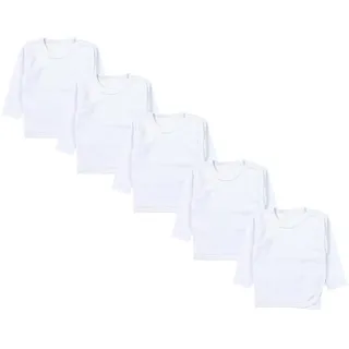 TupTam Unisex Baby Wickelshirt Langarm 5er Pack, Farbe: Weiß, Größe: 50 - 50