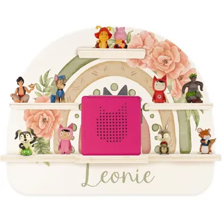 Kidsmood - Tonie Regal mit Namen – Wandregal für Toniebox 1 & Figuren | Abgerundete Ecken & Kanten Inkl. Metallplättchen für Tonie Hörfiguren | Kinderzimmer Regal für Mädchen & Jungen