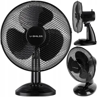 u-smiler Tischventilator sehr Leise 20W, Ø 28 cm, Ventilator Klein mit Oszillation, Höhenverstellbar, Ventilator Leise Schlafzimmer oder Büro, Standing Fan, Klimaanlage Alternative