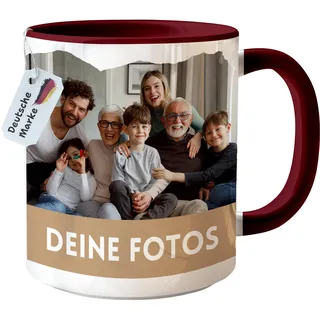 Tasse personalisiert mit eigenem Foto personalisierte Tasse mit Foto Geschenk für Freundin Geschenke Frauen Fototasse bedrucken Muttertagsgeschenk Fototasse Fotogeschenke Kaffeetasse (Bordeaux)
