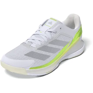 adidas Damen Courtquick W Padel, Cloud White/Silver Metallic/Lucid Lemon, 40 EU - 40 EU