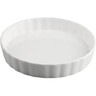 suaywo Quicheform Keramik 18cm Obstkuchenform Tarteform Rund mit Antihaftbeschichtung Tarteform Keramik für Muffins, Backwaren, Quiche, Pizza, Pasta (Weiß)