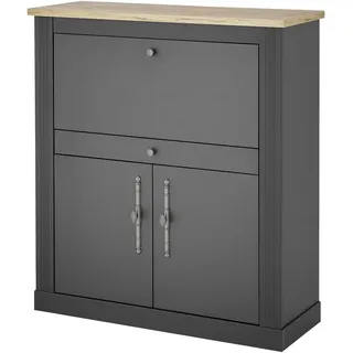 OTTO home Sekretär Westminster, PC-Schrank mit klappbarer Tischplatte, Schreibtisch, Home-Office-Schreibtisch, Monitor-/Laptopfach, mit Kabelkanal grau