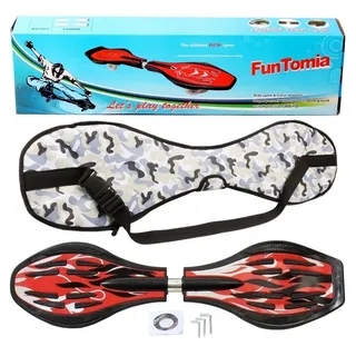 FunTomia Waveboard Waveboard mit Mach1 ABEC-9 Kugellager, LED Rollen & Tragetasche rot