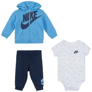 Nike Sportswear Erstausstattungspaket JDI TOSS 3PC FZ PANT SET (Set, 3-tlg) für Babys blau 62 (3M)