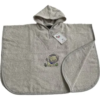Ross Badeponcho KIDSLINE, Kurzform, Baumwolle, Kapuze, 100 % Baumwolle, Kapuze, Stickerei grau|silberfarben