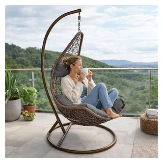 Estexo Hängesessel Polyrattan Braun