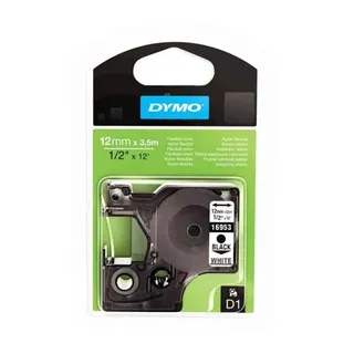 Dymo 16957 S0718040 schwarz auf weiß 12mm x 3,5m Nylon flexibel