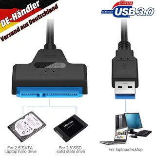 USB 3.0 zu SATA Adapter Kabel, Super Speed 2.5" HDD/SSD Festplatte Driver Konverter/Adapterkabel, Unterstützt UASP SATA III, Kompatibel mit Window...