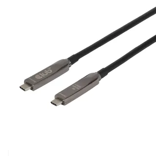Club 3D USB-C AOC-Kabel 8K 10Gbps 60W 15 m Schwarz