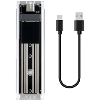 NGFF Gehäuse M.2, Festplattengehäuse, M2 SATA SSD Gehäuse Adapter 10Gbps, NGFFUSB Adapter mit UASP, M.2 SSD Gehäuse für 2230/2242/2260/2280 NGFFSSDs, Tragbares NGFF Case für Windows, Mac, PC