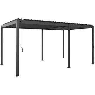 MIRADOR Pergola Solid 3x5 m Stahl Anthrazit verstellbares Lamellendach - Schwarz
