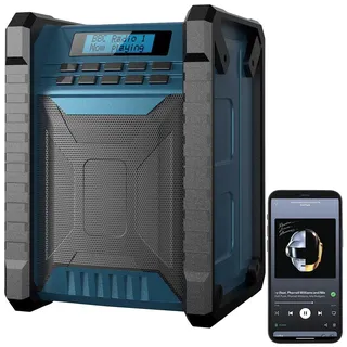 auvisio Outdoor Radio: Digitales DAB+/FM-Baustellenradio, Bluetooth, 80 Watt, IP54, Akku (DAB Radio mit Akku, Bauradio, PC)