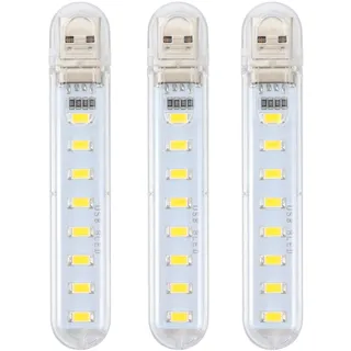 SOLUSTRE 3Pcs USB Lesen Lampe Wiederaufladbare LED Licht Lampe Tragbare USB Warmes Licht Nacht Lampe für Computer Laptop Notebook