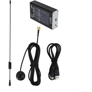 Eawfgtuw RTL-SDR-Empfänger, 100 kHz - 1,7 GHz, Full HF USB-Tuner R820T2 + RTL2832U mit Aluminiumgehäuse für Ham Radio, Amateurbänder, Wetterstation, FM-Radio, GPS-Signal