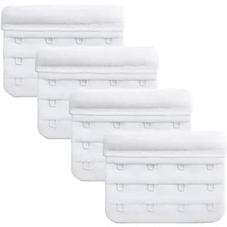 Eiarrnp BH-Verlängerung – 4 Haken BH-Verlängerung für Damen – Weiß, 4 Stück, Weiß, 4 Haken, Einheitsgröße - 4 Haken