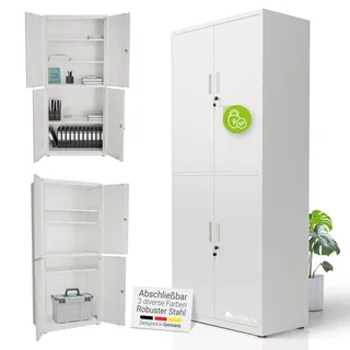 Juskys Aktenschrank 180x80x40 cm Weiß