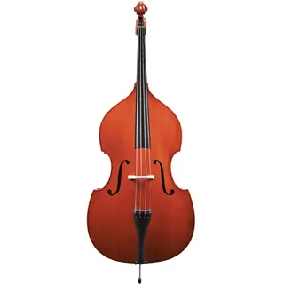 GEWA Kontrabass - 1/8 ST - Massive Fichtendecke - gewölbter geflammter Ahornboden - Ebenholzgarnitur - Tiroler Mechanik - dunkelrotbraune Lackierung - spielfertig eingerichtet