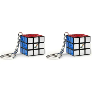 Rubik’s 3x3 Zauberwürfel im Kleinformat mit Schlüsselanhänger - der Klassische 3x3 Cube als Cooles Accessoire, voll funktionsfähig, ideal für unterwegs, für Logik-Akrobaten ab 8 Jahren (Packung mit 2)
