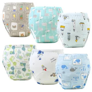 volumoon 6 Stück Baby Trainingshosen Töpfchen, Trainerhosen Kleinkinder, trainingsunterhose Kinder, Waschbare Trainingshose Jungen und Mädchen 2-6 Jahre, 100% Baumwolle Atmungsaktiv (110,13kg-20kg) - 110