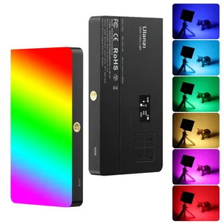 ULANZI LT002 RGB LED Videoleuchte, 7" Video Licht Dimmbare 2500K-9000K, Kamera Licht mit Magneten, CRI 95+, eingebauter 4000mAh Akku, tragbare Foto Licht für DSLR Kamera Videofotografie