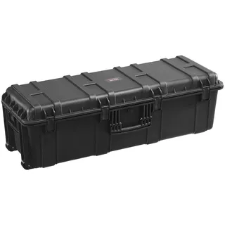 Vevor 5,5 Kubikfuß wetterfester Hartschalenkoffer, wasserdichter Hartschalenkoffer mit großer Kapazität und 3 Griffen, IP67 wasserdichte Schutzhülle mit 6 Clips, 6 Vorhängeschlosslöchern und Schaumstoffeinlage für große Geräte, schwarz