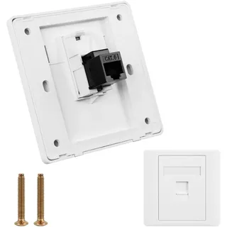 OFFCUP CAT6 Universal Netzwerkdose 1 Port LAN Dose STP Vollgeschirmt RJ45 Modul Gigabit Ethernet Netzwerk Keystone Dose Buchse Einbaubuchse Aufputz oder Unterputz