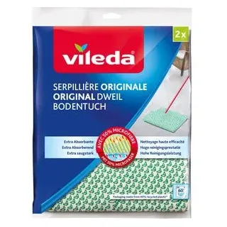 Vileda Bodentuch 175793, Mikrofasertuch, 50 x 60cm, 2 Stück
