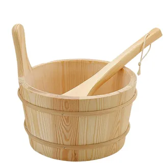 Sauna Eimer und Schöpfkelle,Sauna Wellness-Zubehör | Wasserdicht Eimer 4L Saunazubehör Dampfbad Garten Haushalt Wohnung Hotel