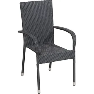 Trendline Gartenstuhl Malta Stapelsessel 69 x 56 x 95 cm schwarz