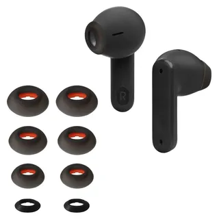 kwmobile 8x Silikonaufsätze für JBL Tune Flex - Ersatz Ohrstöpsel in 4 Größen - Ear Tips für In-Ear Kopfhörer - Zubehör Ersatzpolster in Sc... - Schwarz