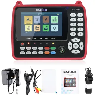 VISLONE Satfinder Messgerät ST-5150 DVB-S2 / T2 / C COMBO HD Satelliten-TV-Signalfinder Digitaler Handsignalmesser Satellitenfinder H.265