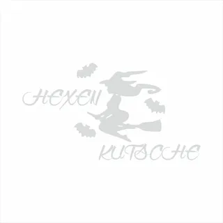 Autosticker Hexenkutsche Hexe - Silber, 15 x 8 cm, Autoaufkleber Auto Tuning, Sticker Heckscheibe Seitenspiegel Spiegel, Gadget Fenster und Fahrzeug, wetterfestes Deko Motiv, tradercat