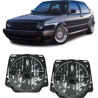 Tenzo-R Klarglas Scheinwerfer mit Fadenkreuz Schwarz Smoke für VW Golf 2 83-91