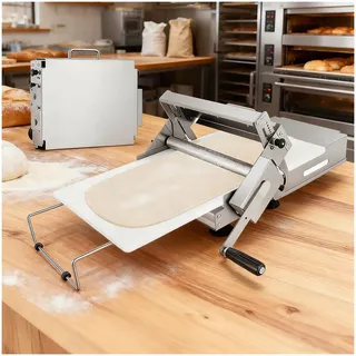ZEEKYFOR Tragbare, Faltbare Teigausrollmaschine mit Einstellbarer Teigstärke Von 0–25 mm, Professionelle Teigausrollmaschine für Croissants und Pizzabäckereien 60x30cm