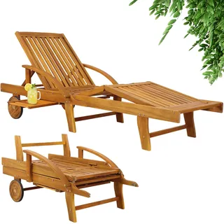CASARIA Tami Sun Sonnenliege 195,5 x 69 x 30 cm Akazienholz klappbar