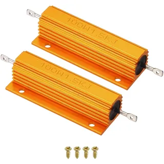 PATIKIL 100W 1.5K Ohm Aluminiumgehäuse Widerstand mit M3 Schrauben 2 Stück | Lastwiderstand, Leistungswiderstand, 5% Toleranz, Schraube Tap, Drahtwiderstand, Hochlastwiderstand
