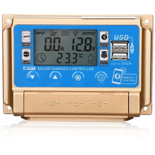 SUNYIMA 60A MPPT Solar Laderegler, Solar Ladegerät 12v/24v Strom Autofokus MPPT Tracking Charge mit Bluetooth LCD Display Dual USB Solar Regler Laderegler Mehrere Laststeuermodi