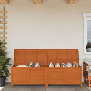 Gartentruhe,auflagenboxen,gartenbox Auflagentruhe Braun 198,5x50x56,5 Cm Massivholz Tanne Cca654396