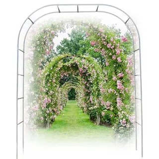 Rosenbogen Edelstahl Metall, Rosenbogen 150cm 180cm 200cm 220cm 240cm 300cm Breit, Garten Rankhilfen Rosenbogen für Kletterpflanzen, Wedding Decoration(25mm,W 3.0M x H 2.4 M)