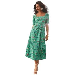 Love & Roses Midikleid Love & Roses Midikleid mit Puffärmeln, Regular (1-tlg) grün 50 (GB: 22)