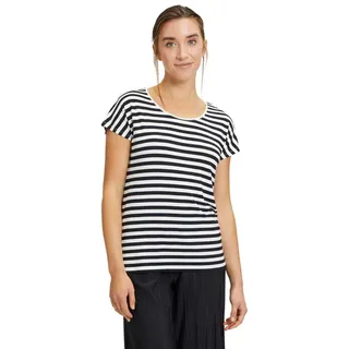 Cartoon Damen Basic Shirt mit Rundhalsausschnitt Schwarz/Weiß,34 - 34
