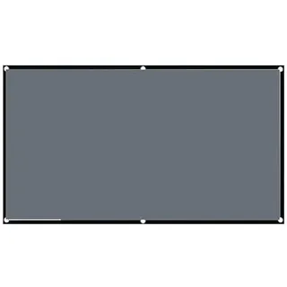 KONGMM Leinwand Beamer, Projektionsleinwand 16:9, grau, mit schwarzem Rand und reflektierendem Metallloch(100 inch)