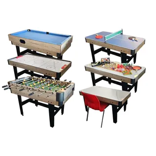 TopTable Multi Fun Holz 16 in 1 Spieltisch, mit 220v Ventilator! Kicker, Billard/Pool, Tischtennistisch, Airhockey und mehr