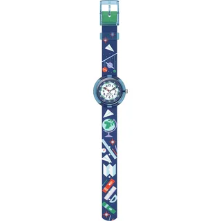 Flik Flak SCHOOL STUFF 2508 Gehäusefarbe Blau Silikonarmband Weiß