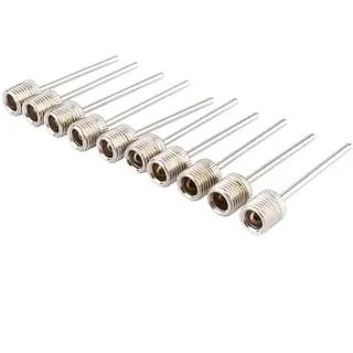 10er Pack Ballnadeln für Ballpumpe | Ersatznadeln mit Gewinde für Luftpumpe | Ventilnadeln für Fußball, Basketball, Fußbälle und Diverse Sportbälle | Hohlnadel für Luftpumpen mit Autoventil-Adapter