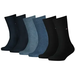 Tommy Hilfiger Kinder Socken, 6er Pack - ECOM, TH Basic, einfarbig Blau/Schwarz 31-34