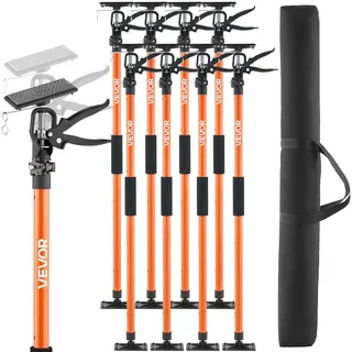 Vevor Einhandstütze, 8 Stk., Deckenstütze 116–290cm, Teleskopstütze aus Stahl, Montagestütze bis zu 70kg Kapazität zum Installieren von Schränken, Anheben von Trockenbauwänden, Frachtstangen