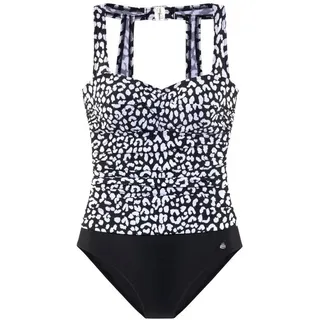 LASCANA Badeanzug Damen Schwarz/Weiß 46 Cup C